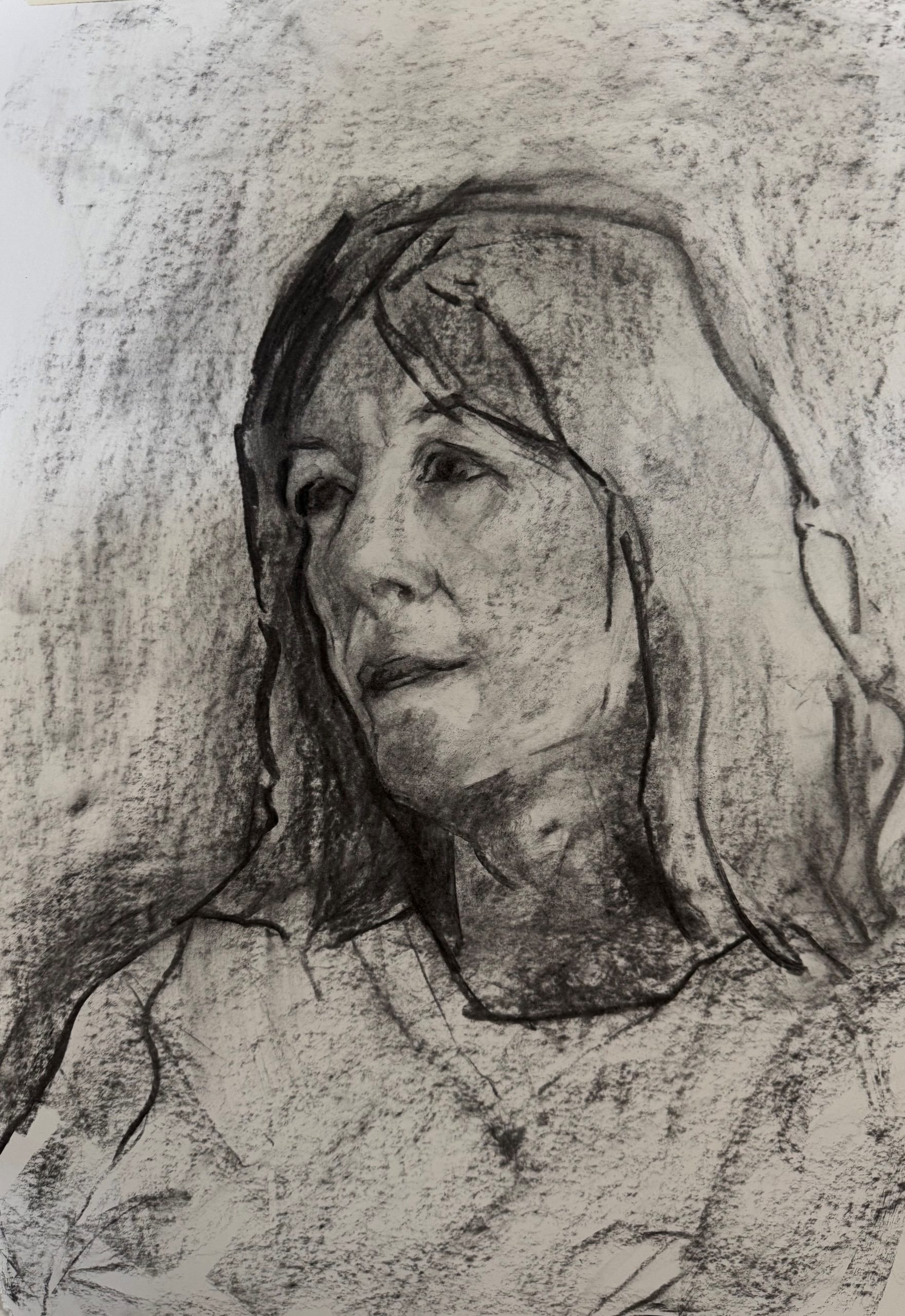 Portrait in charcoal on cartridge paper